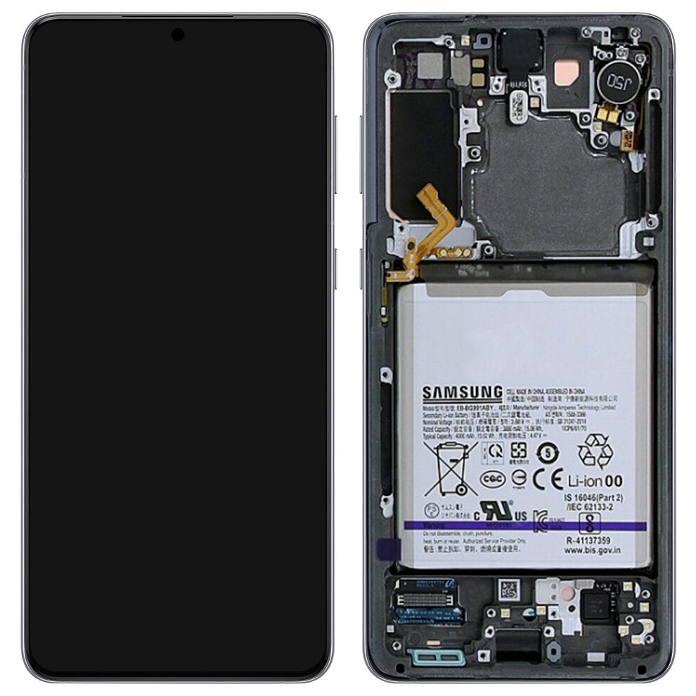 Genuine LCD With Digitiser For Samsung Galaxy S21 Black/Grey